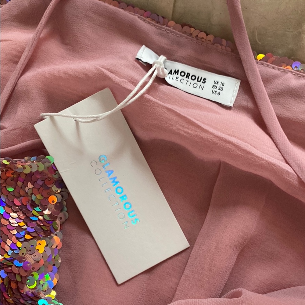NWT Pink Sequin Romper - Picture 4 of 4
